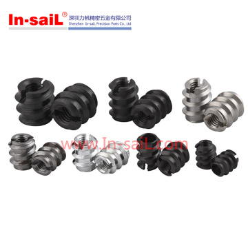 Black Oxide M6 Threaded Insert Nuts for Light Alloy